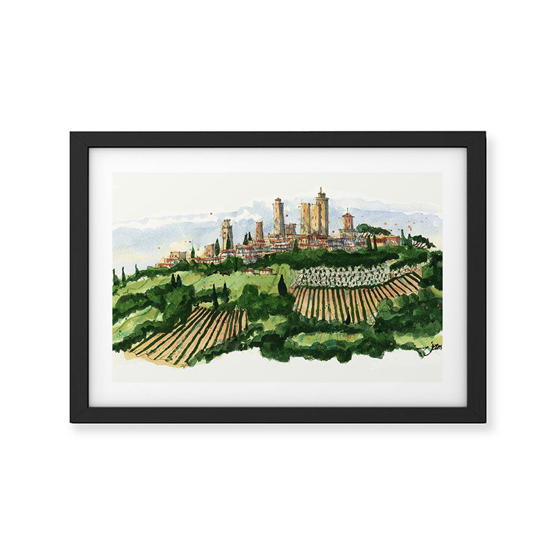 San Gimignano Landscape Framed Art Print Gallery Image 2