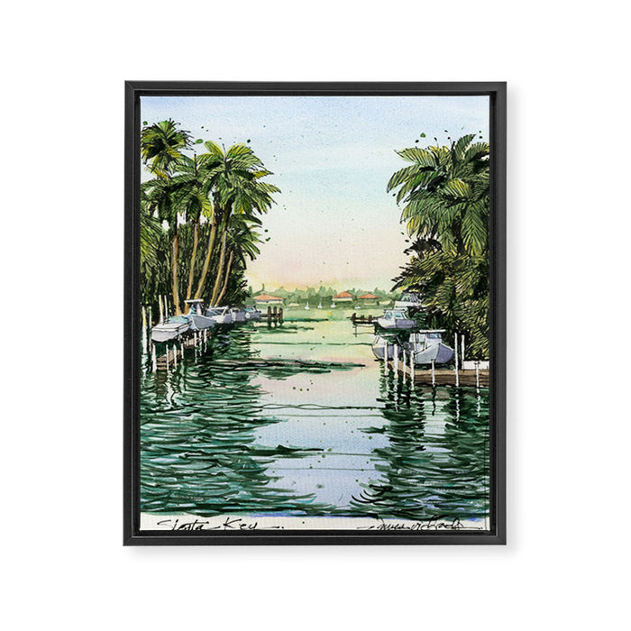 Siesta Key View to Big Pass Framed Canvas Print Gallery Image 1