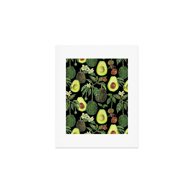 Avocado Fruit Plants - black Art Print Gallery Image 1