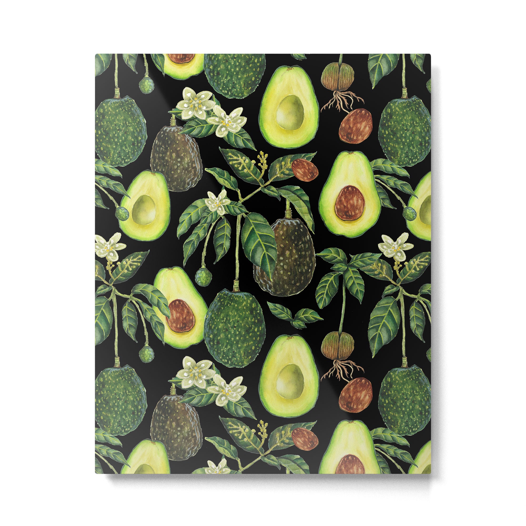 Avocado Fruit Plants - black Metal Print Gallery Image 4