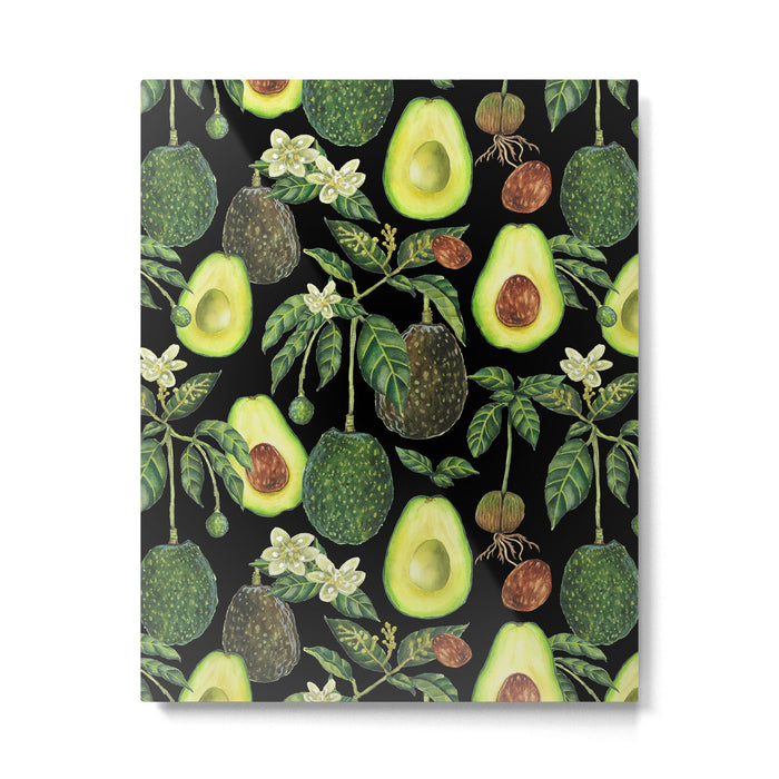 Avocado Fruit Plants - black Metal Print Gallery Image 1