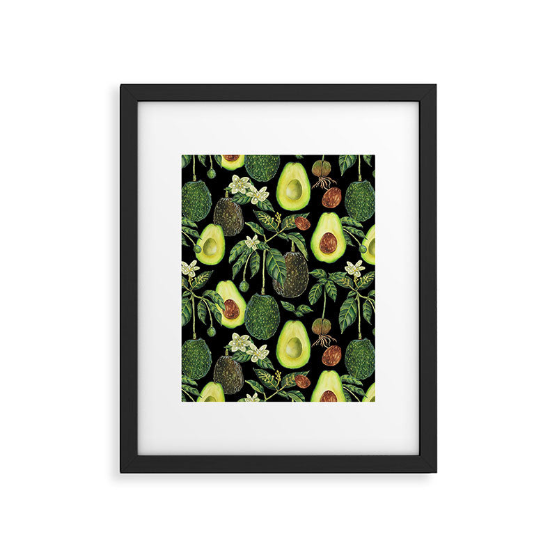 Avocado Fruit Plants - black Framed Art Print Gallery Image 5