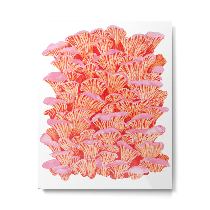 Cyber pink mushrooms Metal Print Gallery Image 1