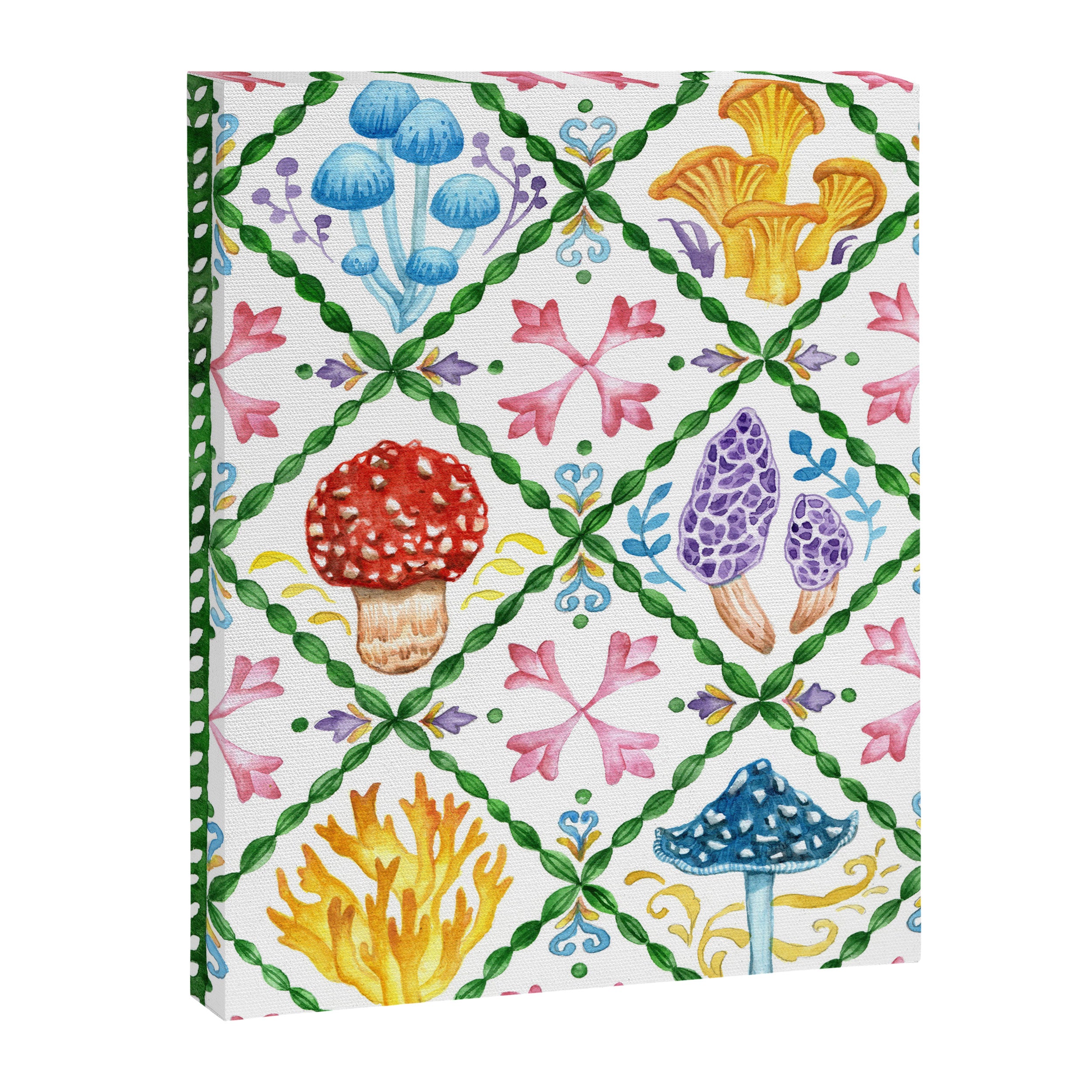 Decorative mushrooms pattern Canvas Print Gallery Image 8