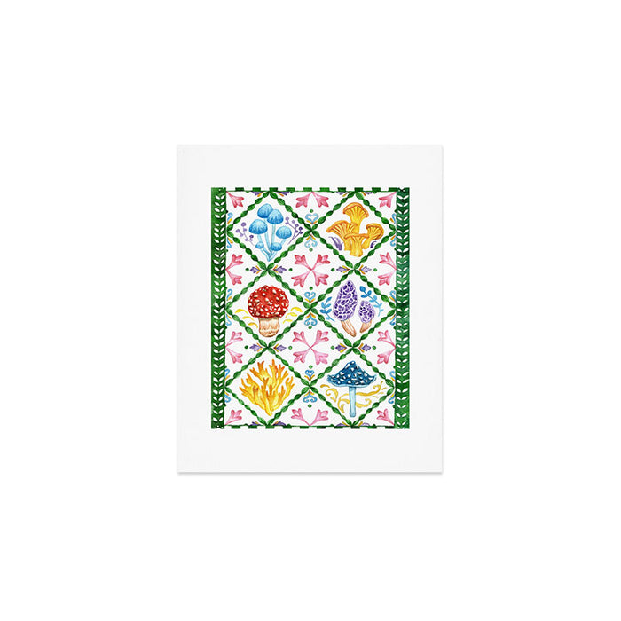 Decorative mushrooms pattern Art Print Gallery Image 1