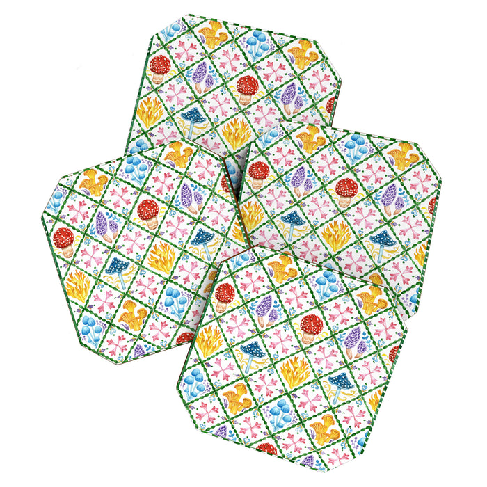 Decorative mushrooms pattern Coaster Gallery Image 1