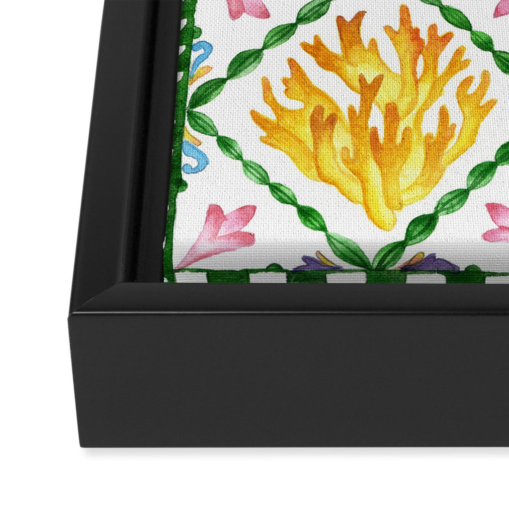 Decorative mushrooms pattern Framed Canvas Print Gallery Image 3