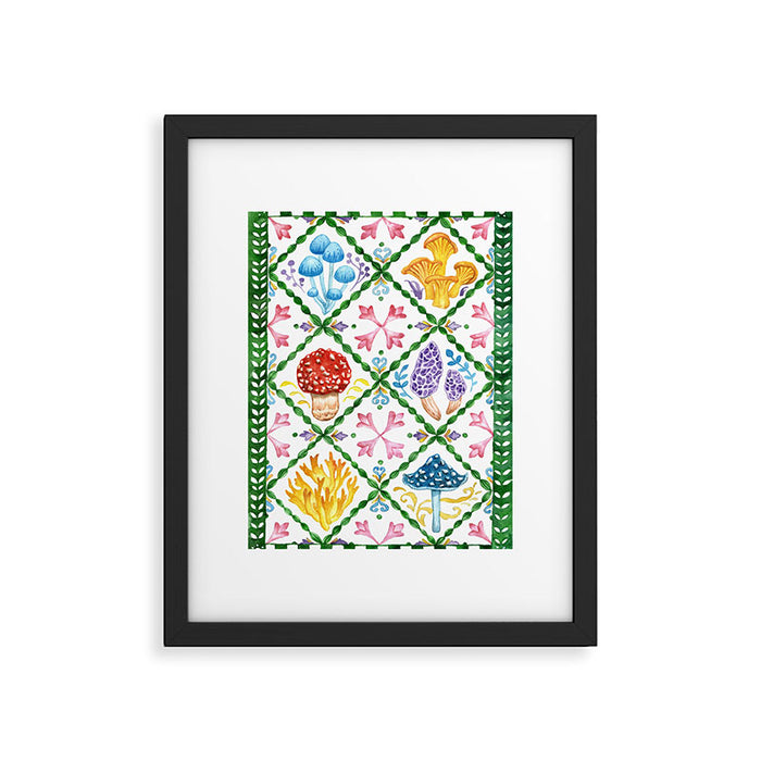 Decorative mushrooms pattern Framed Art Print Gallery Image 1