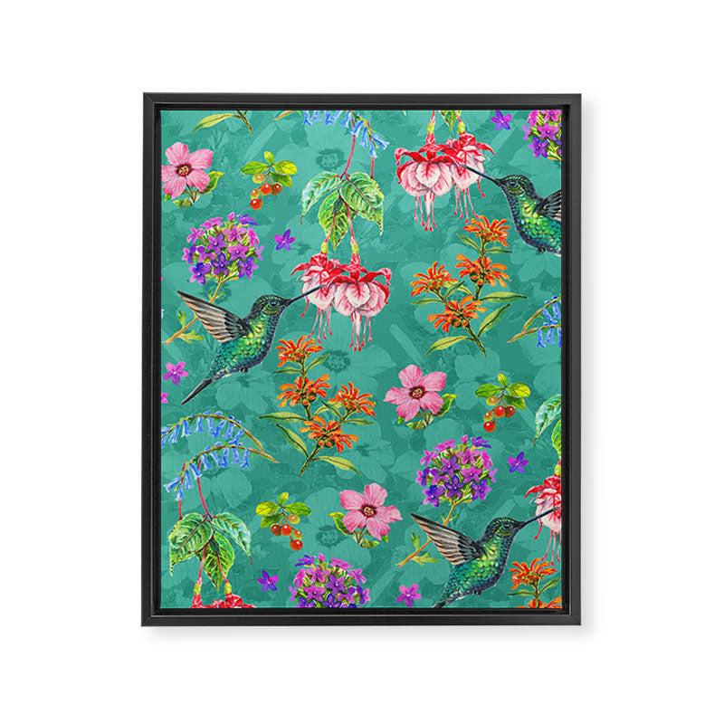 Floral Hummingbirds - BBG Framed Canvas Print Gallery Image 6
