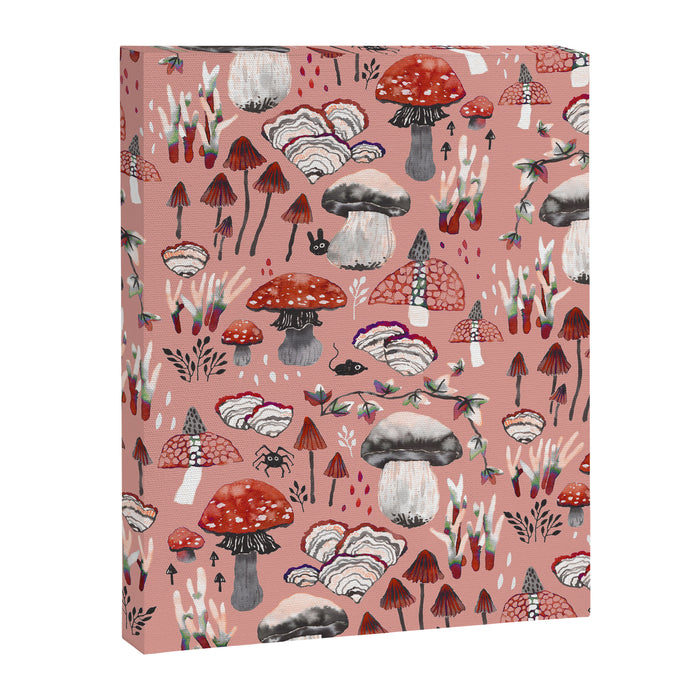 Fungi Farmer Land (Mushroom Land) - RED Canvas Print Gallery Image 1
