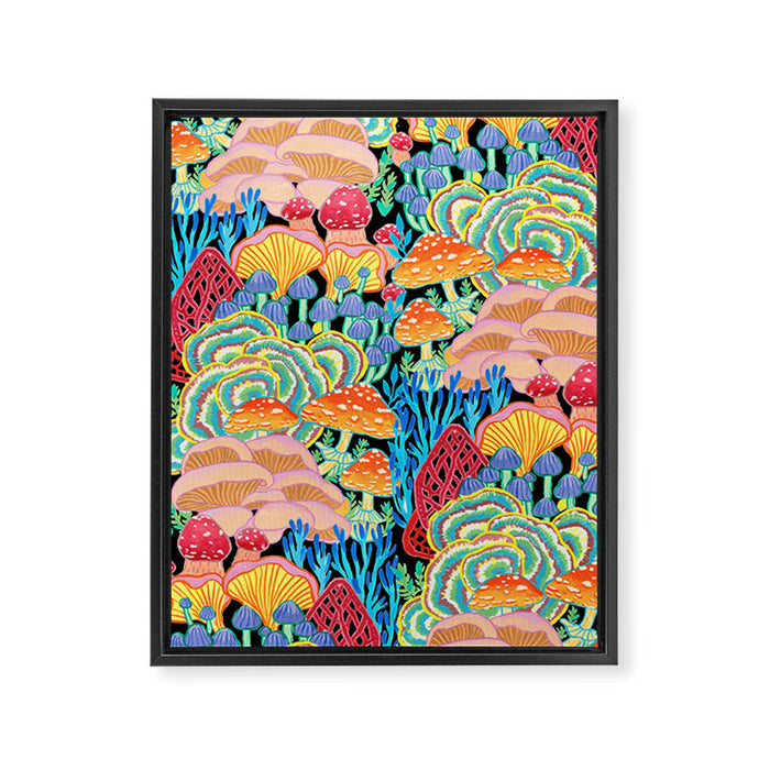 Fungi World (Mushroom world) - BKBG Framed Canvas Print Gallery Image 1