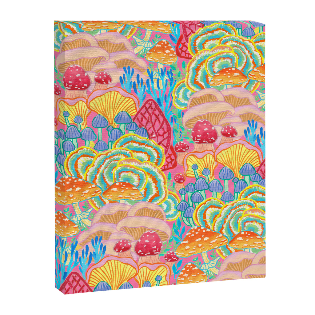 Fungi World (Mushroom world) -PINK Canvas Print Gallery Image 6