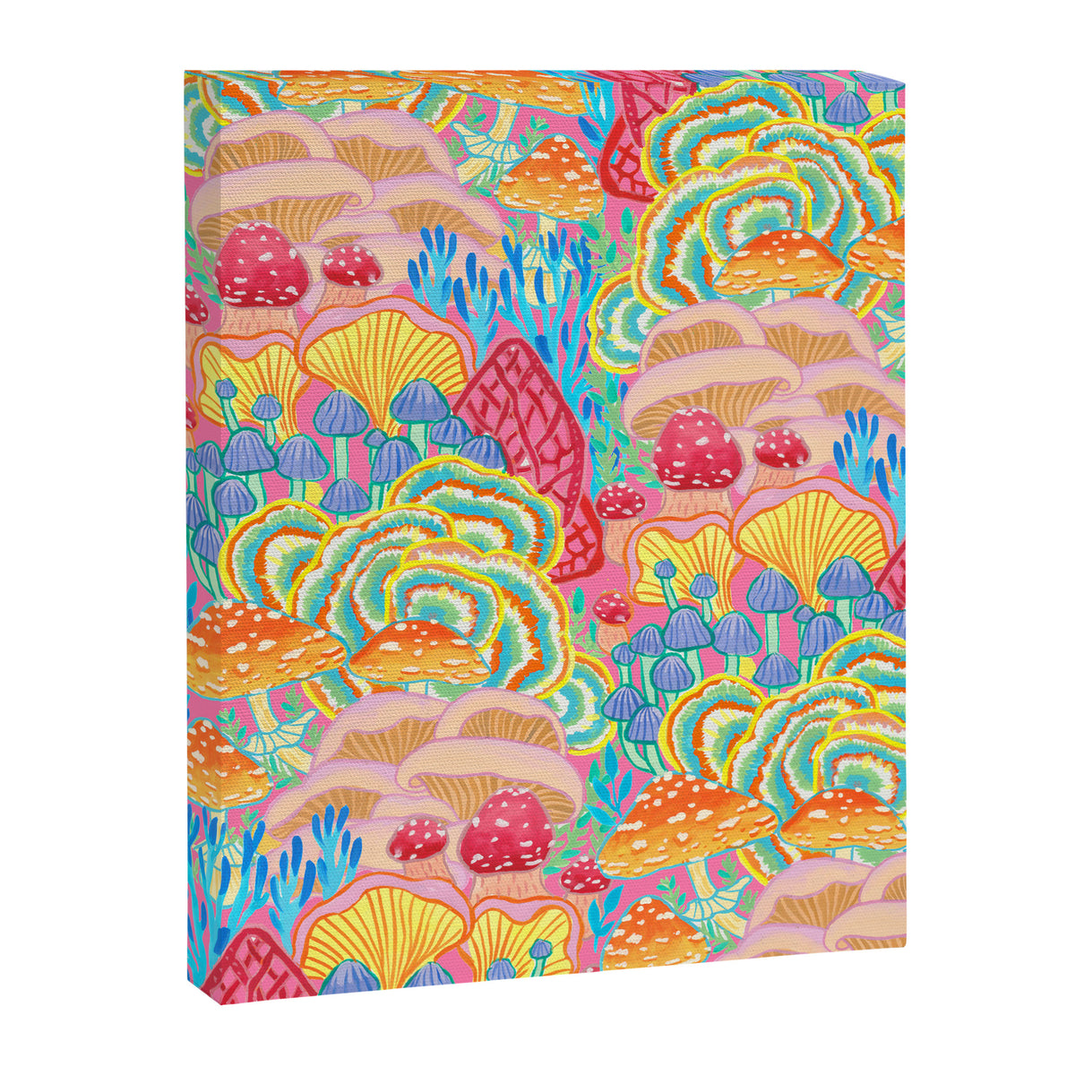 Fungi World (Mushroom world) -PINK Canvas Print Gallery Image 6
