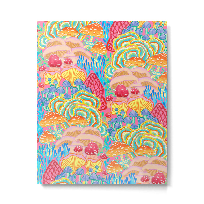 Fungi World (Mushroom world) -PINK Metal Print Gallery Image 1