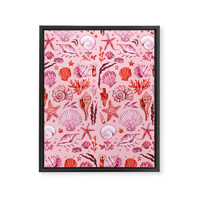Girly Seashells Party Framed Canvas Print Gallery Image 1