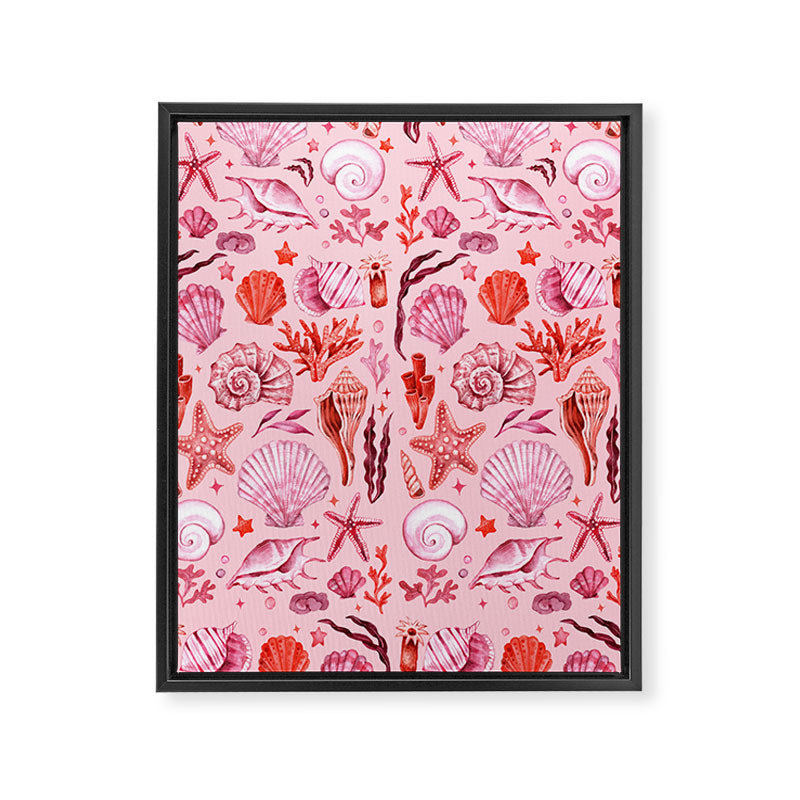 Girly Seashells Party Framed Canvas Print Gallery Image 6