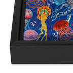 Jellyfish Collection - blue Framed Canvas Print Gallery Image 3