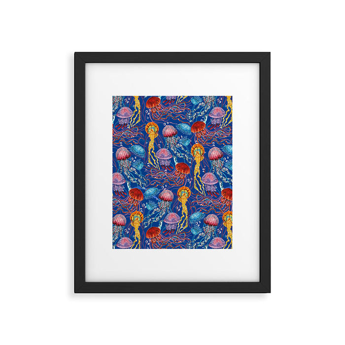 Jellyfish Collection - blue Framed Art Print Gallery Image 1