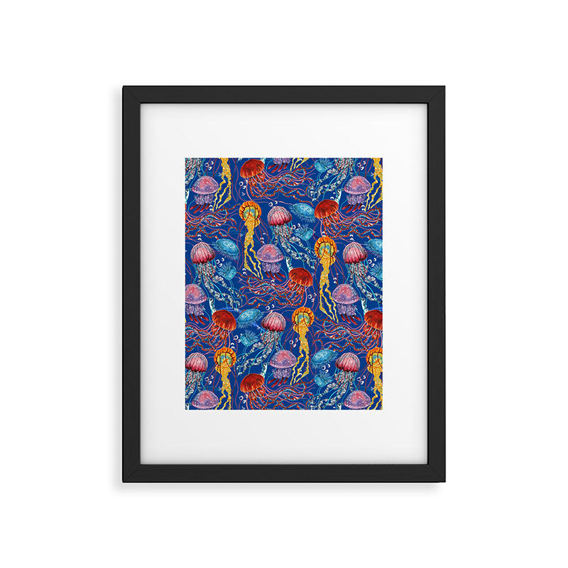 Jellyfish Collection - blue Framed Art Print Gallery Image 5