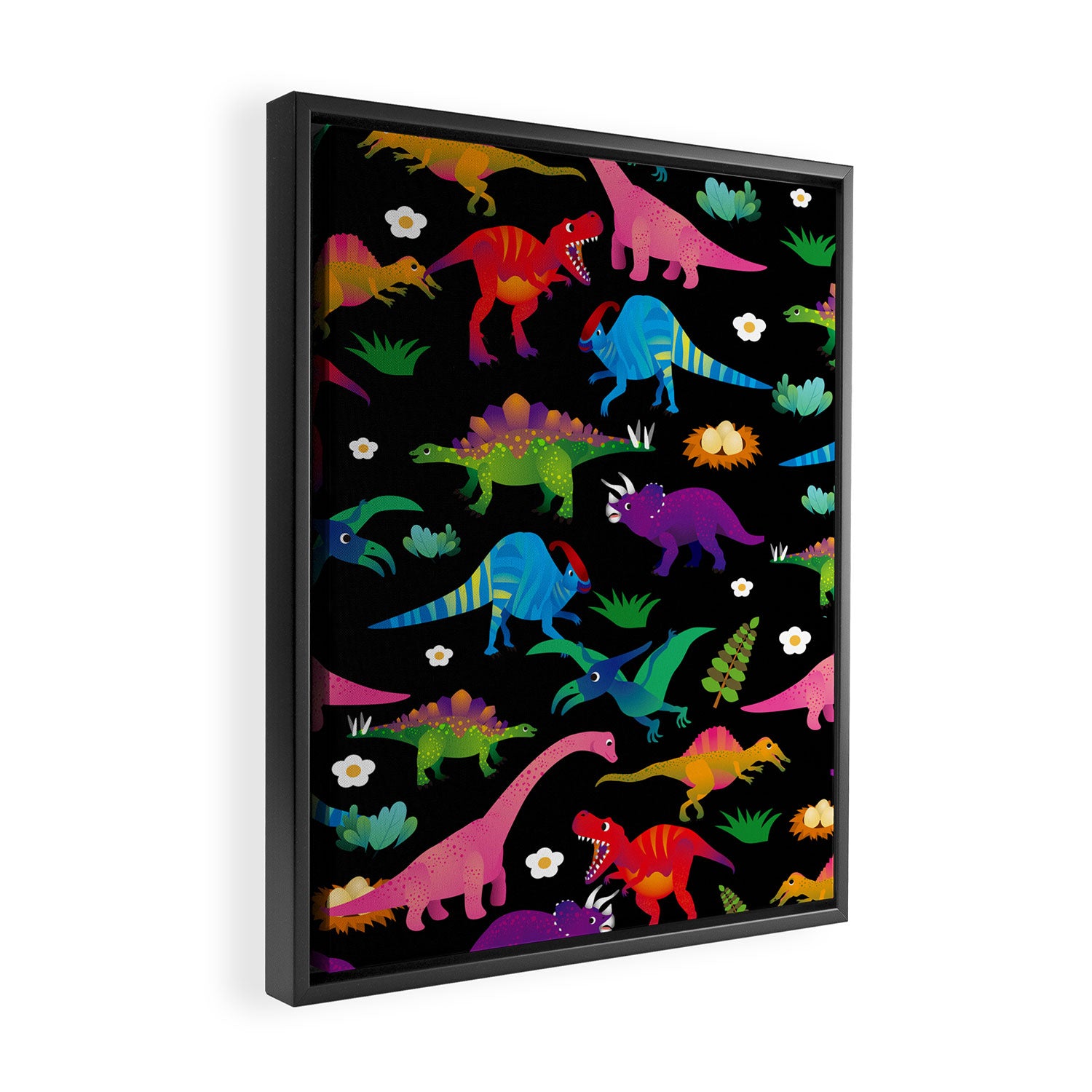 Joyful Dinosaurs World - BK Framed Canvas Print Gallery Image 2
