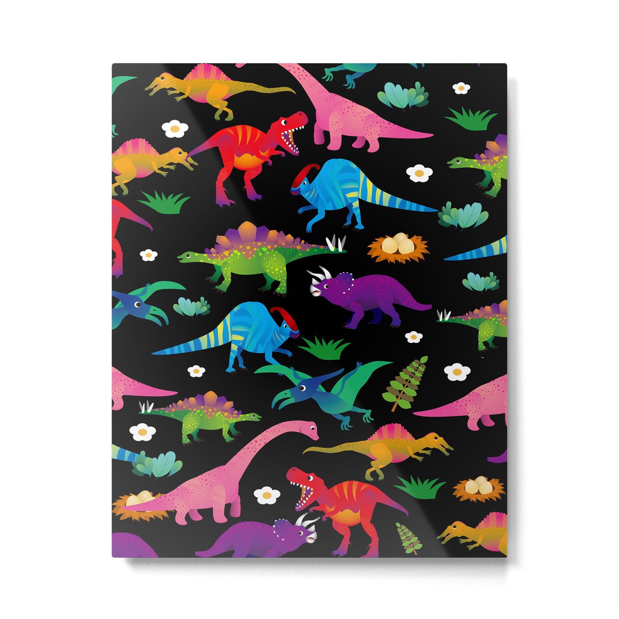 Joyful Dinosaurs World - BK Metal Print Gallery Image 4