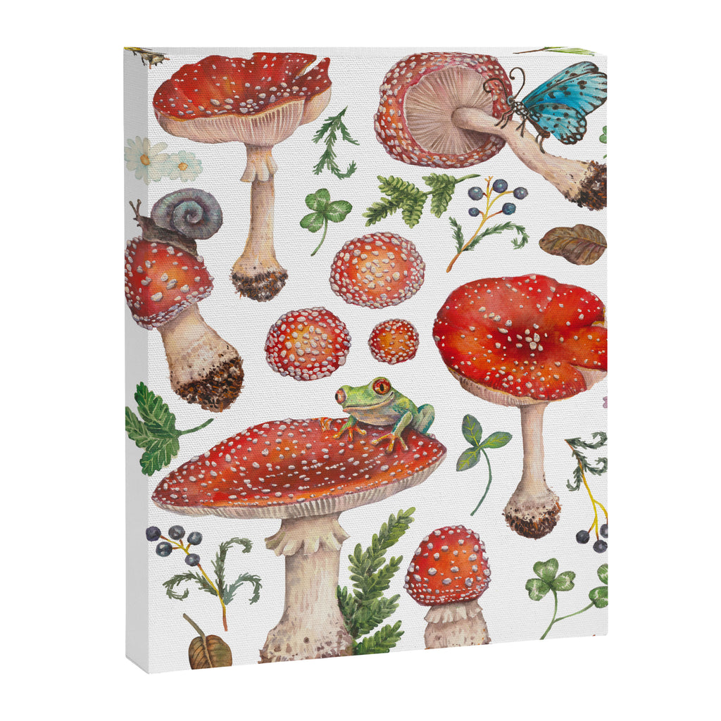 Lovely Red Mushrooms - Bluebg Canvas Print Gallery Image 8