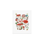 Lovely Red Mushrooms - Bluebg Art Print Gallery Image 1