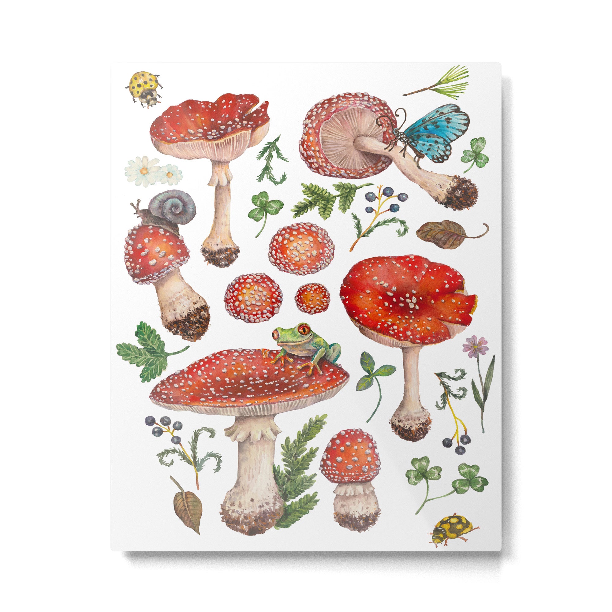 Lovely Red Mushrooms - Bluebg Metal Print Gallery Image 6