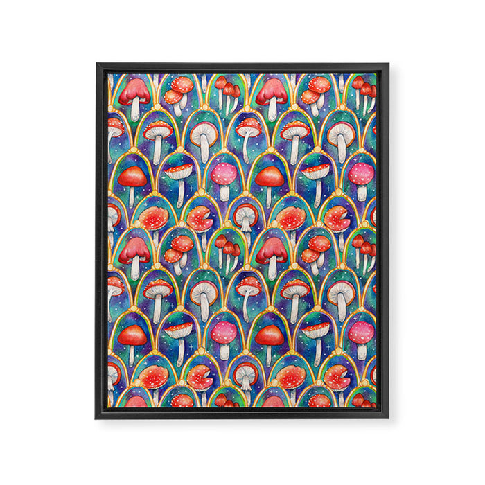 Luxury abstract mushroom pattern - original Framed Canvas Print Gallery Image 1