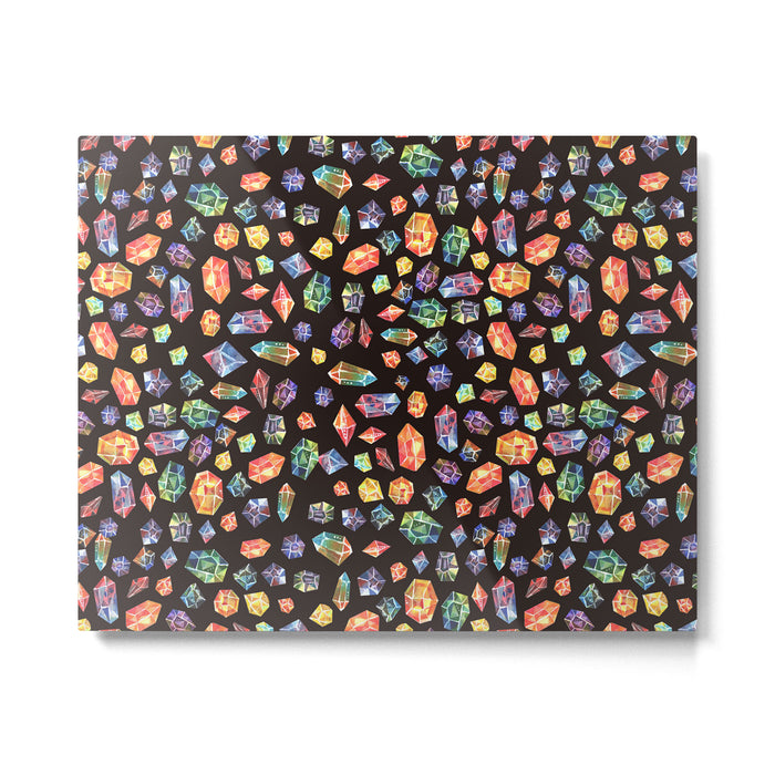 Pattern - watercolor gems Metal Print Gallery Image 1
