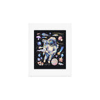 Spaceman Fungi Planets - black Art Print Gallery Image 1