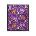 Cheetah in a Rainbow Garden Framed Canvas Print Gallery Image 8