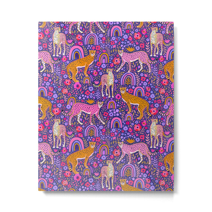 Cheetah in a Rainbow Garden Metal Print Gallery Image 1