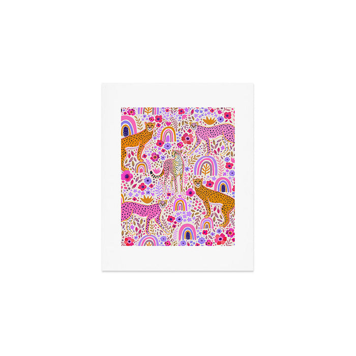 Cheetahs in a Rainbow Garden Lt. Art Print Gallery Image 1