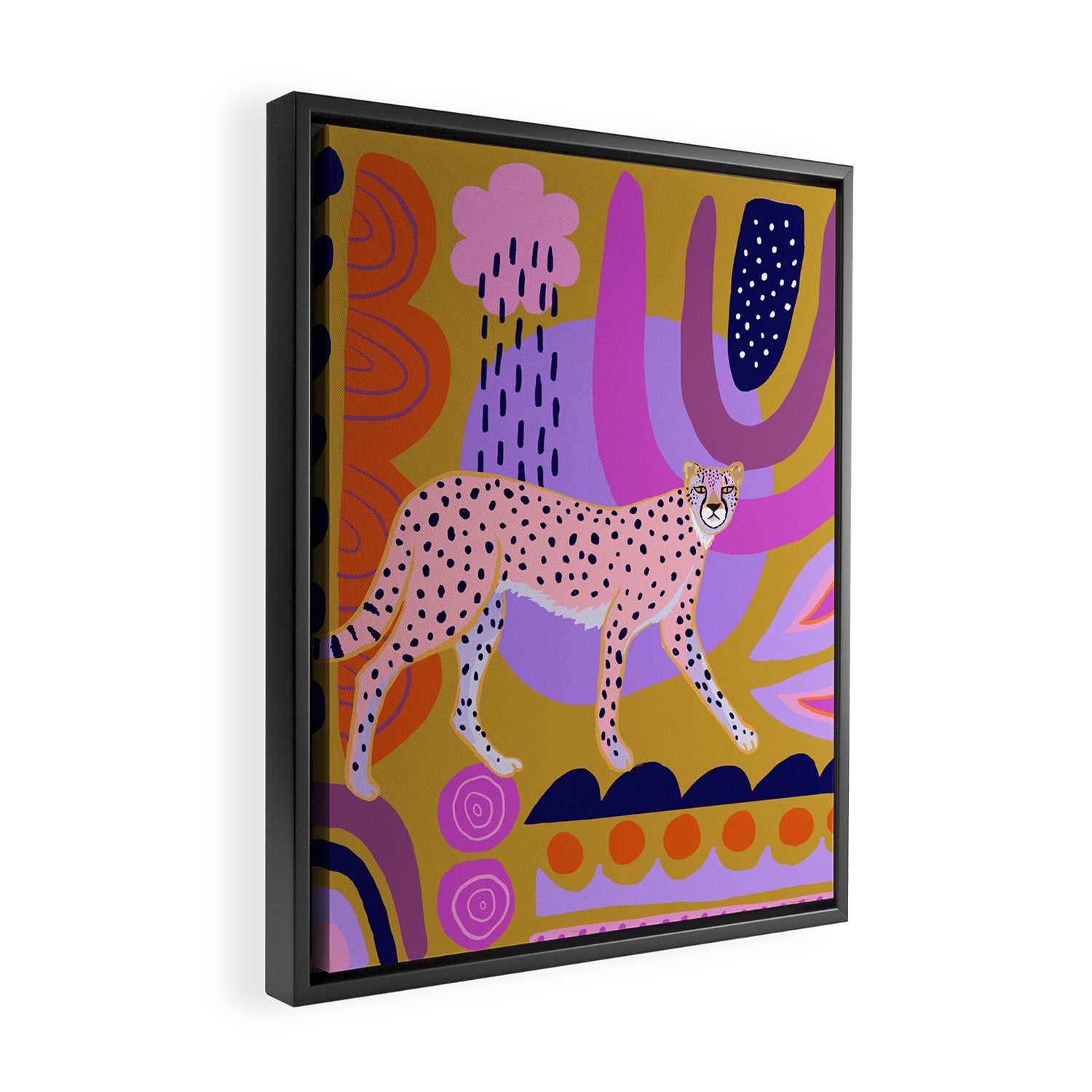 Modern Cheetah Framed Canvas Print Gallery Image 2
