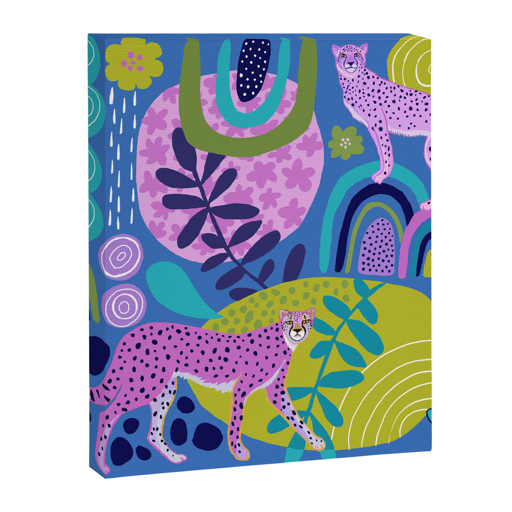 Two Cheetahs on Blue Canvas Print Gallery Image 8