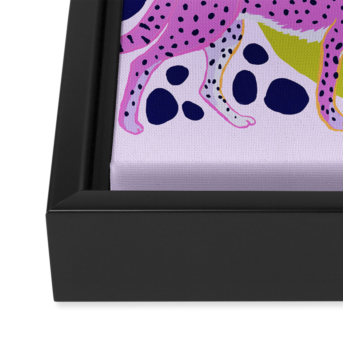 Two Pink Cheetahs Framed Canvas Print Gallery Image 3