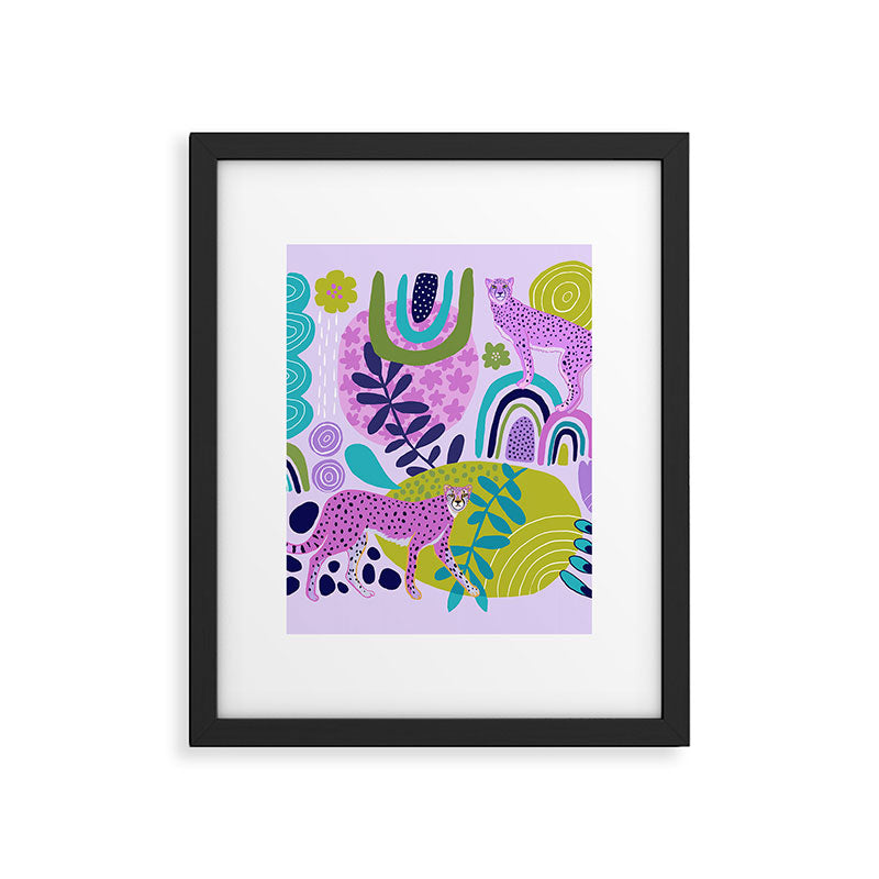 Two Pink Cheetahs Framed Art Print Gallery Image 6