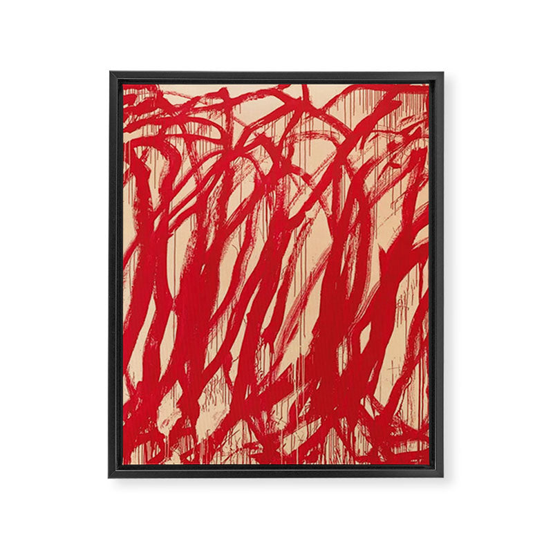 cy twombly red line Framed Canvas Print Gallery Image 6