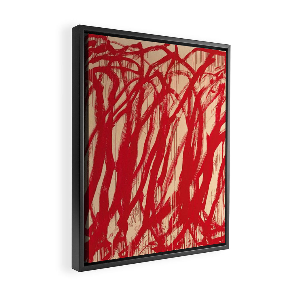 cy twombly red line Framed Canvas Print Gallery Image 2