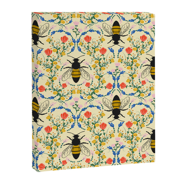 Bee Garden - Cream Canvas Print Gallery Image 1