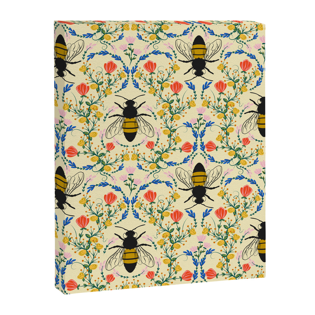 Bee Garden - Cream Canvas Print Gallery Image 8