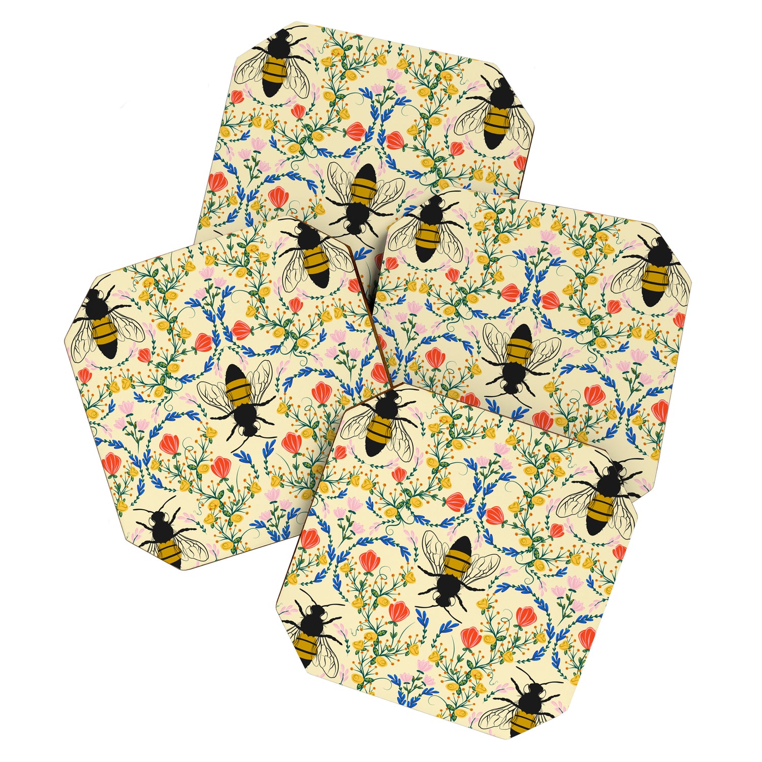 Bee Garden - Cream Coaster Gallery Image 1
