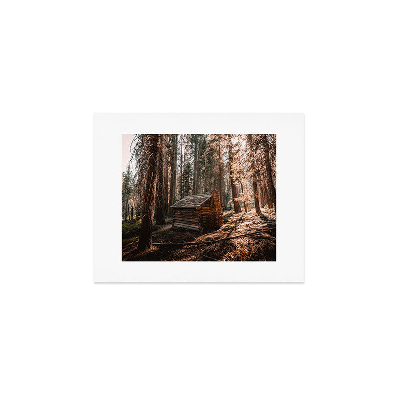 Log Cabin in the Forest Art Print Gallery Image 1