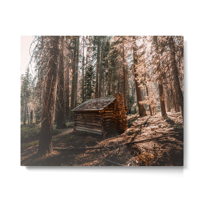 Log Cabin in the Forest Metal Print Gallery Image 1