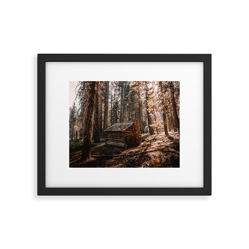 Log Cabin in the Forest Framed Art Print Gallery Image 5