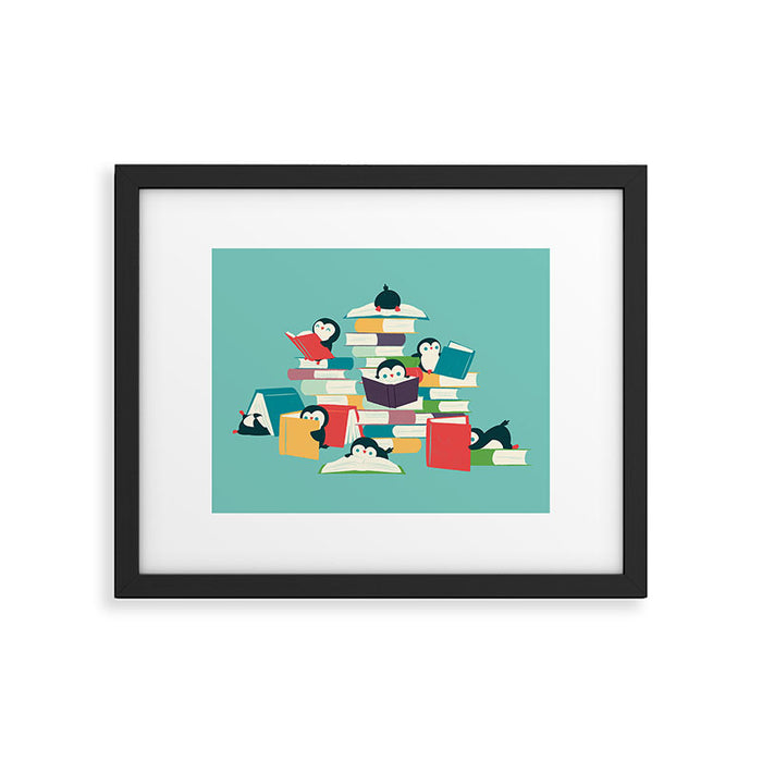Reading Penguins Framed Art Print Gallery Image 1