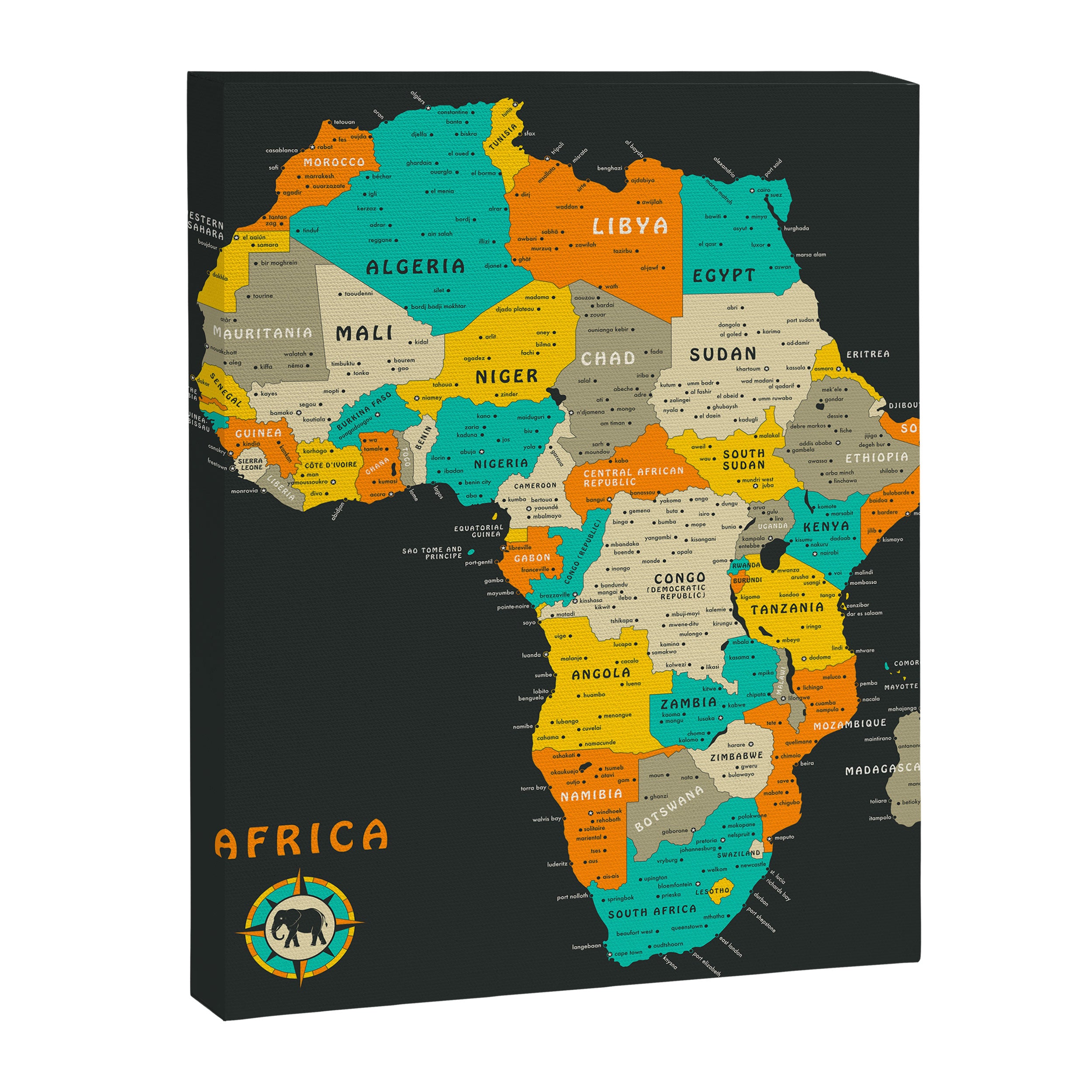 AFRICA MAP Canvas Print Gallery Image 6