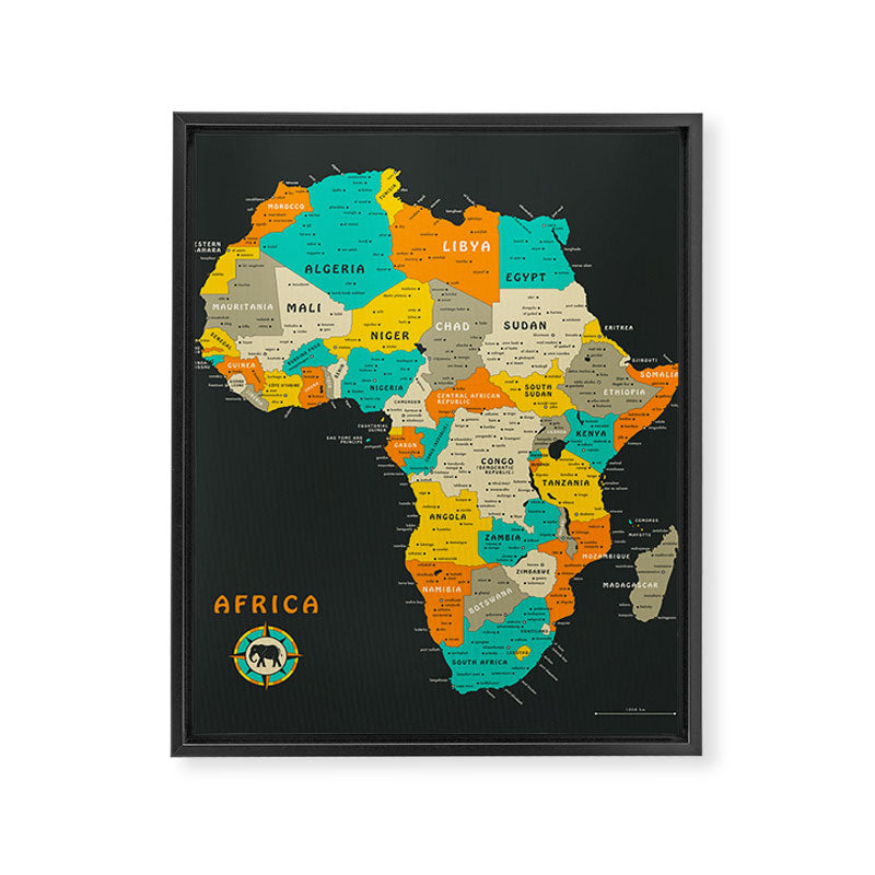 AFRICA MAP Framed Canvas Print Gallery Image 6