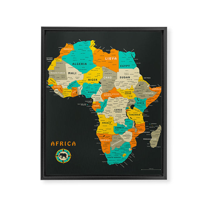 AFRICA MAP Framed Canvas Print Gallery Image 1